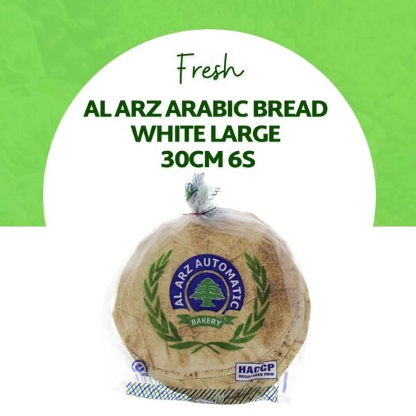 Al Arz Arabic Bread White Large 30Cm 6S